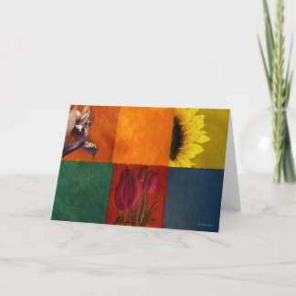Patchwork Flowers-Greeting card