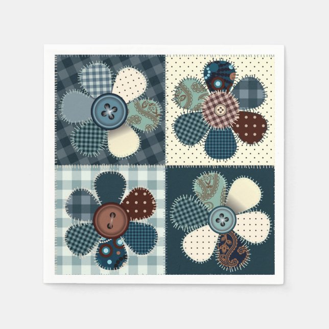 Patchwork Flowers Napkin (Front)