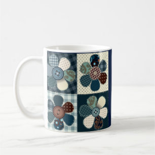 Patchwork Flowers Personalised Coffee Mug