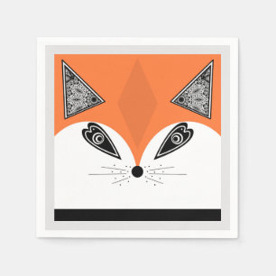 Patchwork Fox, applique Fox, Fox, children's Napkin
