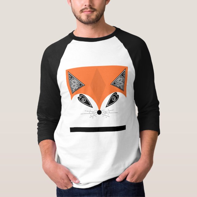 Patchwork Fox, applique Fox, Fox T-Shirt (Front)