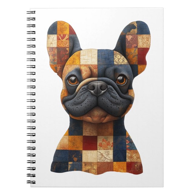 Patchwork French Bulldog Notebook (Front)