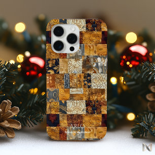 Patchwork Fusion Harmony – Rustic Modern Art iPhone 15 Pro Max Case