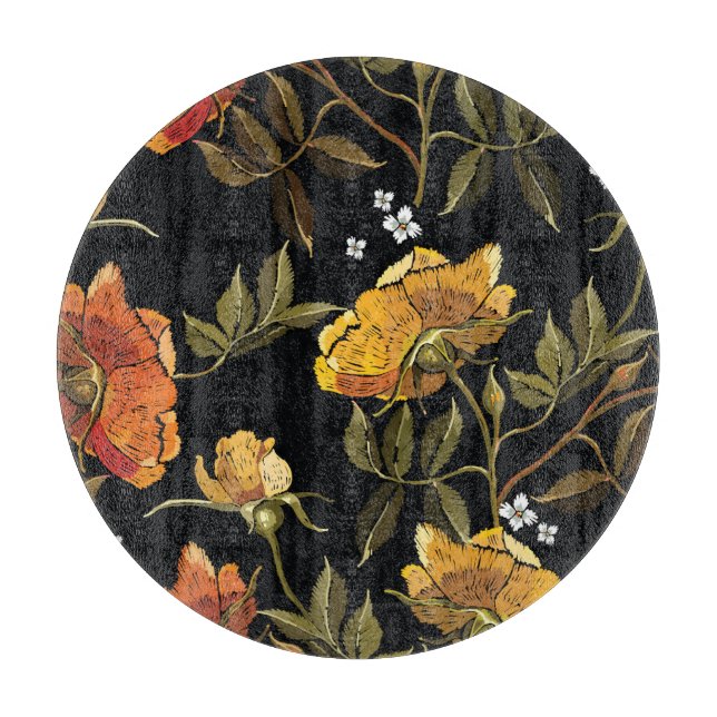 Patchwork Gentle: Hand Drawing Design Cutting Board (Front)
