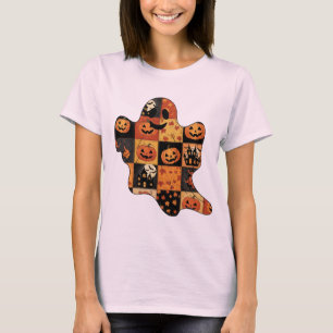 Patchwork Ghost Halloween T-Shirt – Cosy Quilted