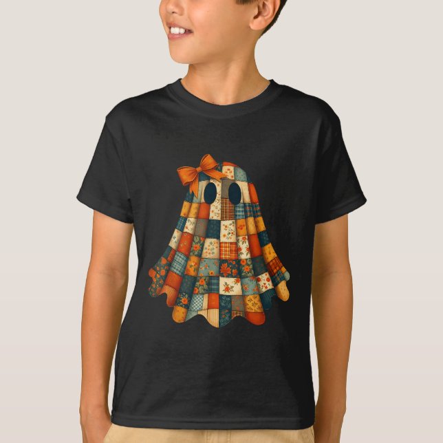 Patchwork Ghost Quilters Fall Quilting Sewers Hall T-Shirt (Front)