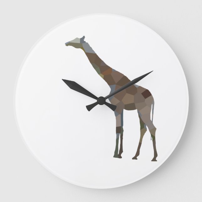 Patchwork Giraffe Large Clock (Front)