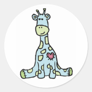 Patchwork Giraffe Stickers - Blue & Green