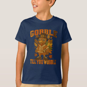 Patchwork Gobble Till You Wobble Turkey T-Shirt