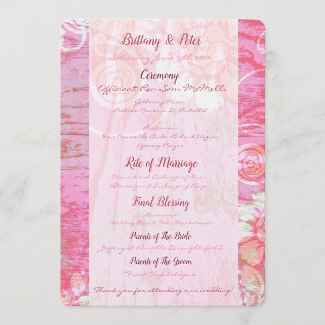 Patchwork Graffiti Wedding Program Programme (Front)