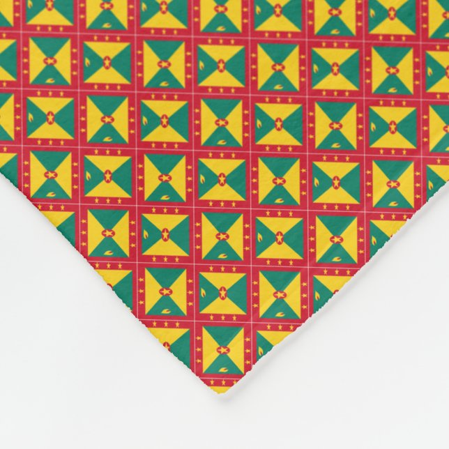 Patchwork Grenada Flag Pattern  Fleece Blanket (Corner)