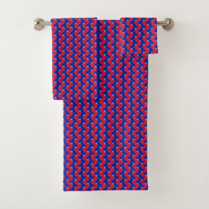 Patchwork Haiti Flag Pattern Bath Towel Set
