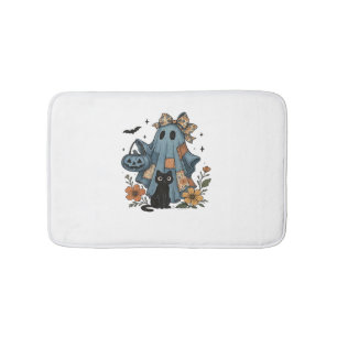 Patchwork Halloween Ghost black Cat Essential T-Sh Bath Mat