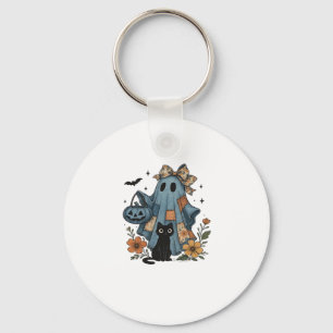 Patchwork Halloween Ghost black Cat Essential T-Sh Key Ring