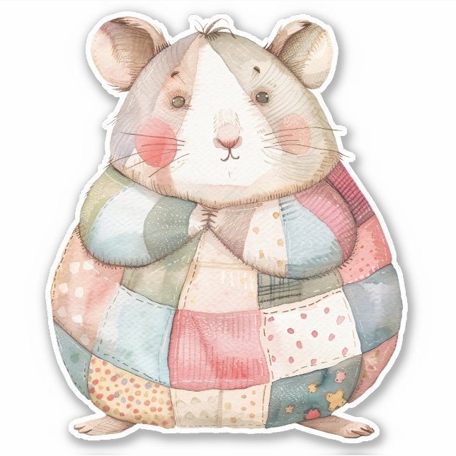 Patchwork Hamster Sticker (Front)