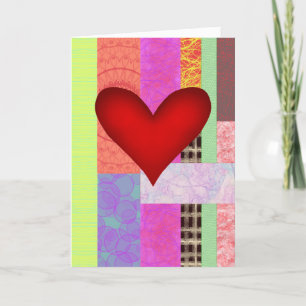 Patchwork heart holiday card