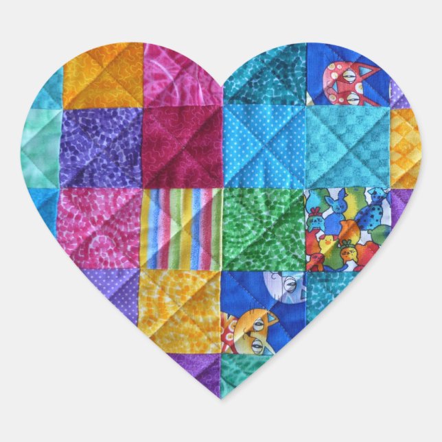 "Patchwork Heart" Stickers (Front)