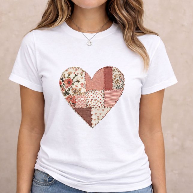 Patchwork Heart Valentine Tri-Blend Shirt (Creator Uploaded)