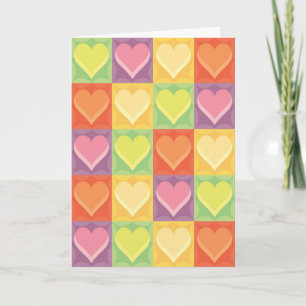 Patchwork Hearts Mothers Day Card