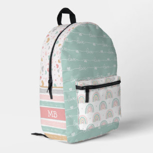 Patchwork Hearts Rainbow Girls Backpack