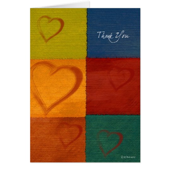Patchwork Hearts-ThankYou Card
