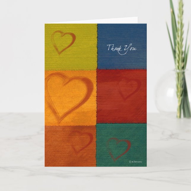 Patchwork Hearts-ThankYou Thank You Card (Front)