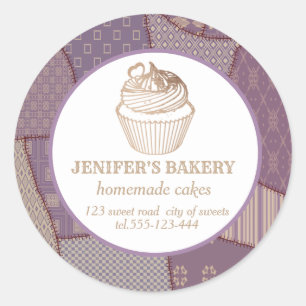 Patchwork Homemade cupcakes and sweets Classic Round Sticker
