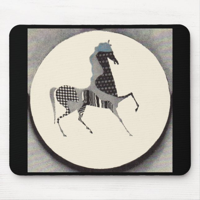  patchwork horse print mouse mat (Front)