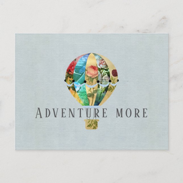 Patchwork Hot Air Balloon Postcard (Front)
