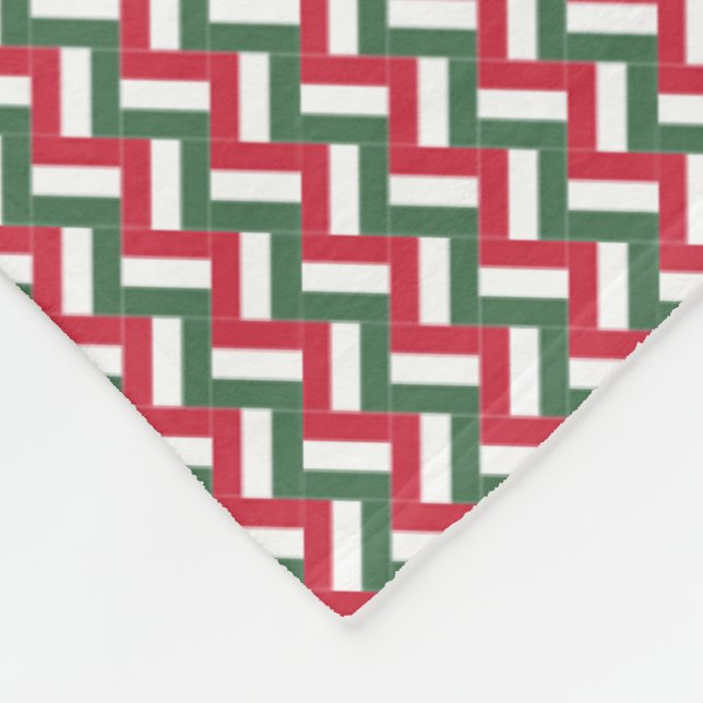 Patchwork Hungary Flag Pattern  Fleece Blanket (Corner)