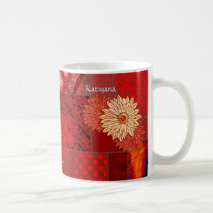 Patchwork in Red (Personalised Mug) Coffee Mug