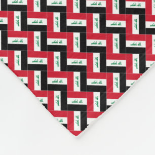Patchwork Iraq Flag Pattern Fleece Blanket