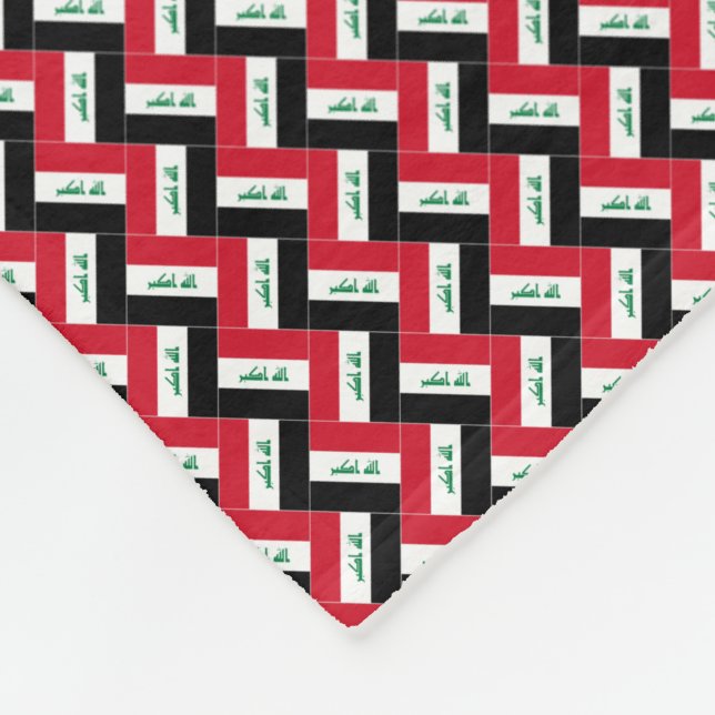 Patchwork Iraq Flag Pattern  Fleece Blanket (Corner)