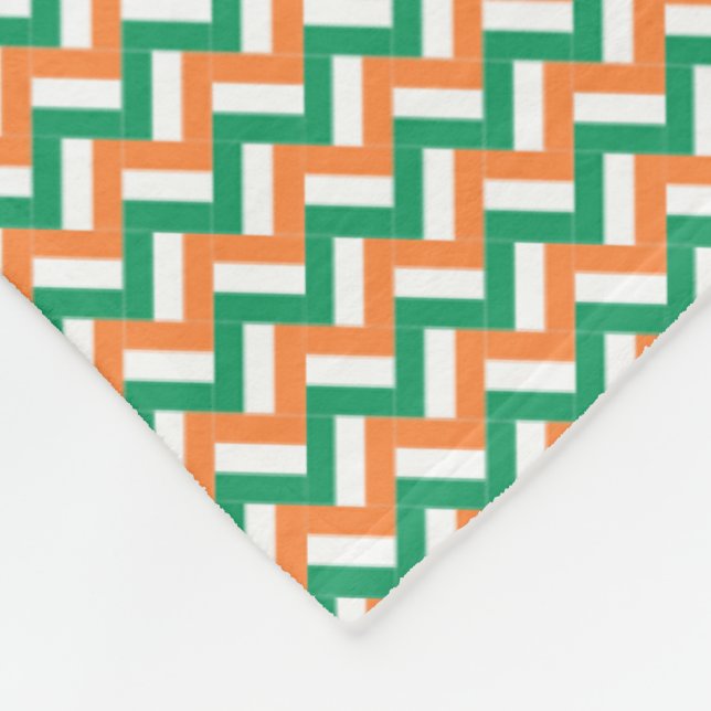 Patchwork Ireland Flag Pattern  Fleece Blanket (Corner)