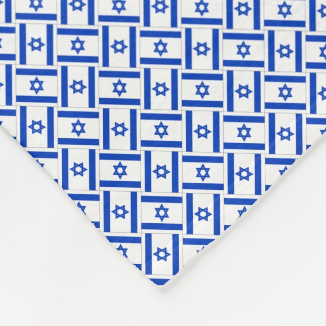 Patchwork Israel Flag Pattern  Fleece Blanket (Corner)