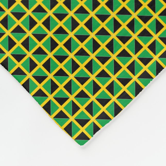 Patchwork Jamaica Flag Pattern  Fleece Blanket (Corner)
