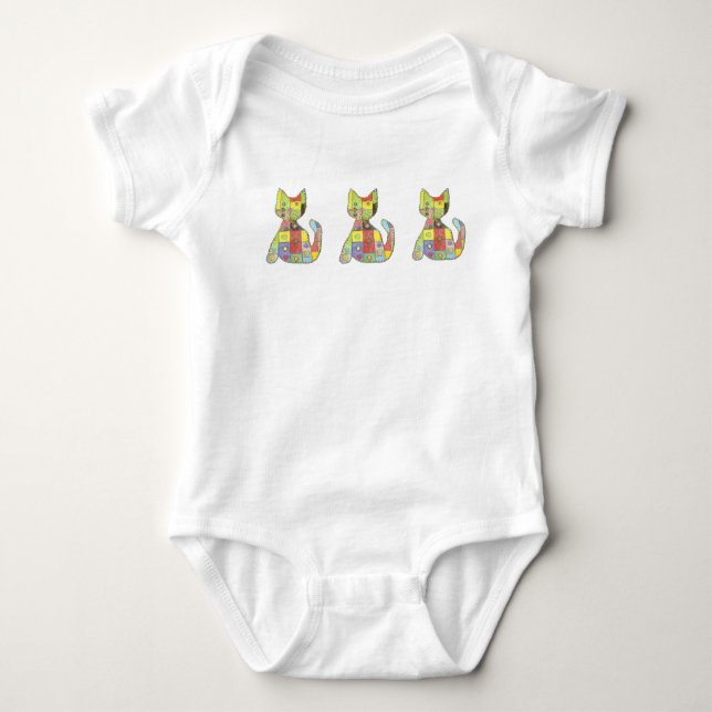 Patchwork Kitten Infant Creeper (Front)