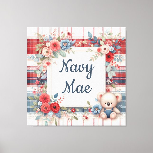 Patchwork Koala Coordinating Canas Print (Front)