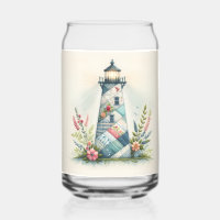 Patchwork Lighthouse Coastal Floral Scene