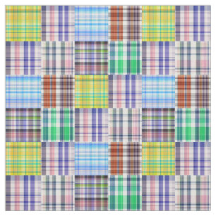 Patchwork Look #1 Preppy Madras Style Plaid Sz6 Fabric