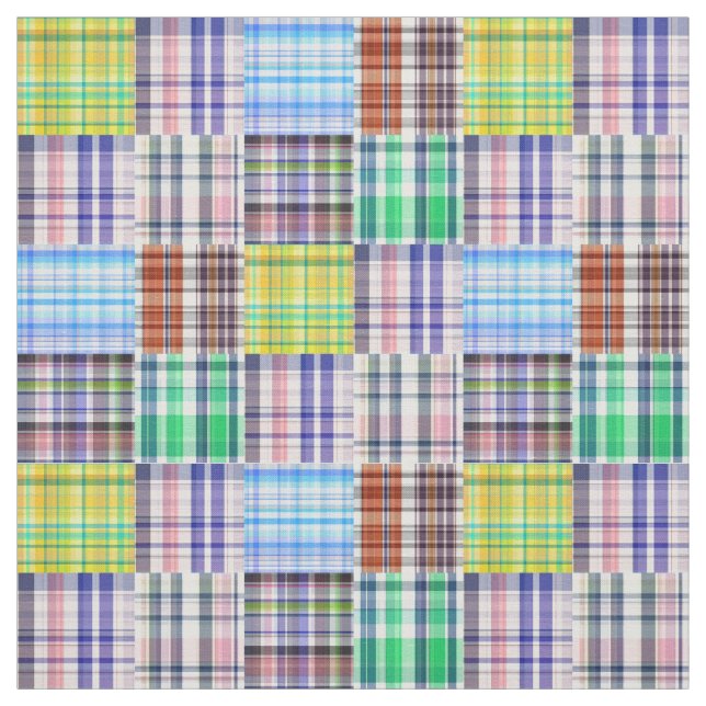 Patchwork Look #1  Preppy Madras Style Plaid Sz6 Fabric (Swatch)
