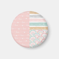 Patchwork Love Hearts Rainbow Pastel Magnet