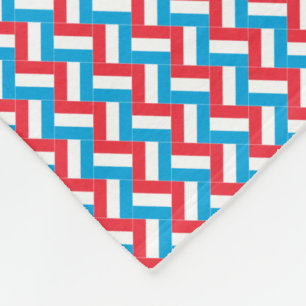 Patchwork Luxembourg Flag Pattern Fleece Blanket