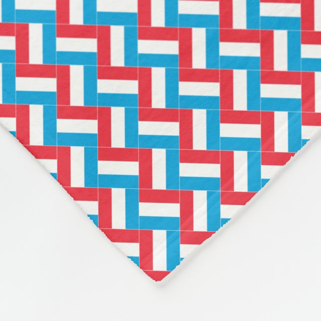 Patchwork Luxembourg Flag Pattern  Fleece Blanket (Corner)