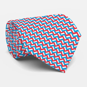 Patchwork Luxembourg Flag Pattern  Tie