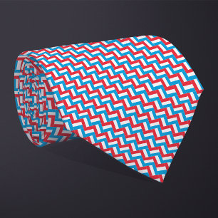 Patchwork Luxembourg Flag Pattern  Tie