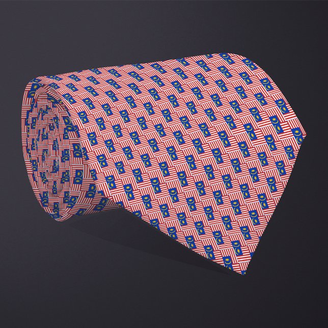 Patchwork Malaysia Flag Pattern  Tie (Creator Uploaded)
