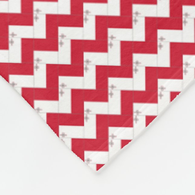 Patchwork Malta Flag Pattern  Fleece Blanket (Corner)