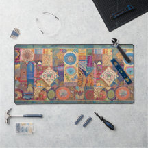 Patchwork Mandala Desk Mat