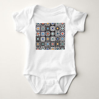 Patchwork Maori: Ethnic Carpet Design. Baby Bodysuit